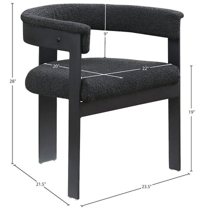 Romeo Black Boucle Fabric Dining Chair, Set of 2