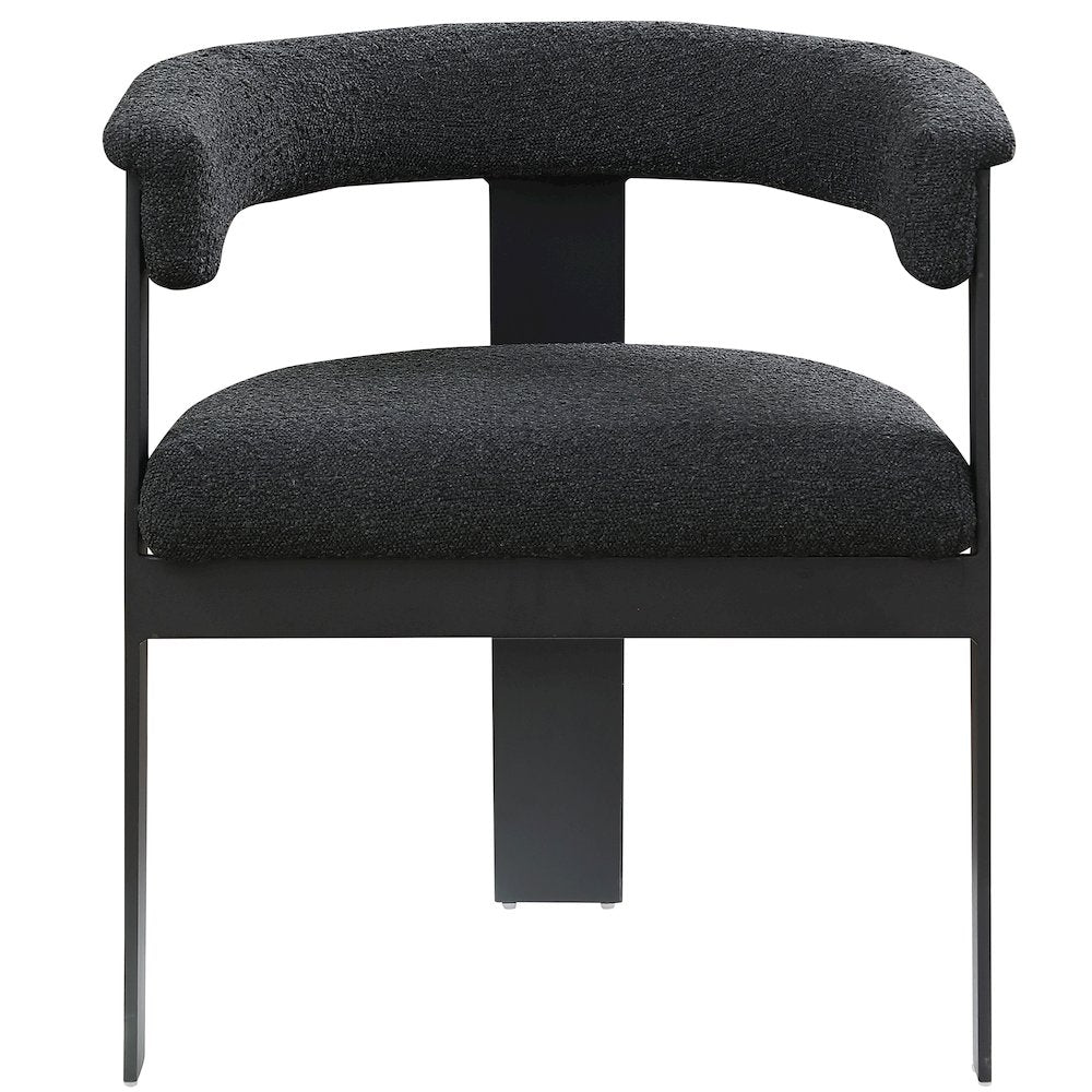 Romeo Black Boucle Fabric Dining Chair, Set of 2
