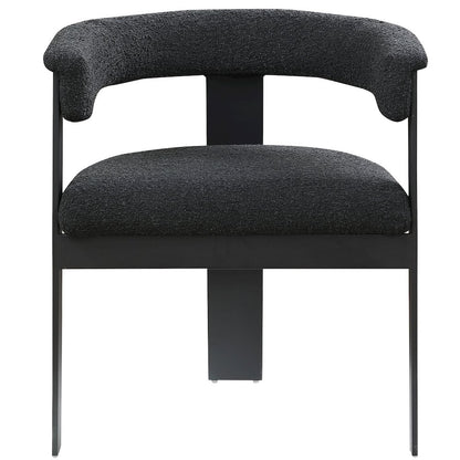 Romeo Black Boucle Fabric Dining Chair, Set of 2