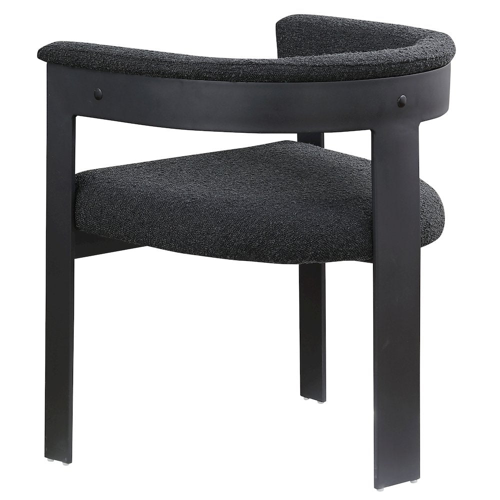 Romeo Black Boucle Fabric Dining Chair, Set of 2