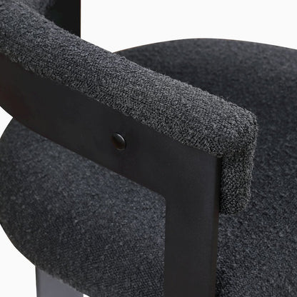Romeo Black Boucle Fabric Dining Chair, Set of 2