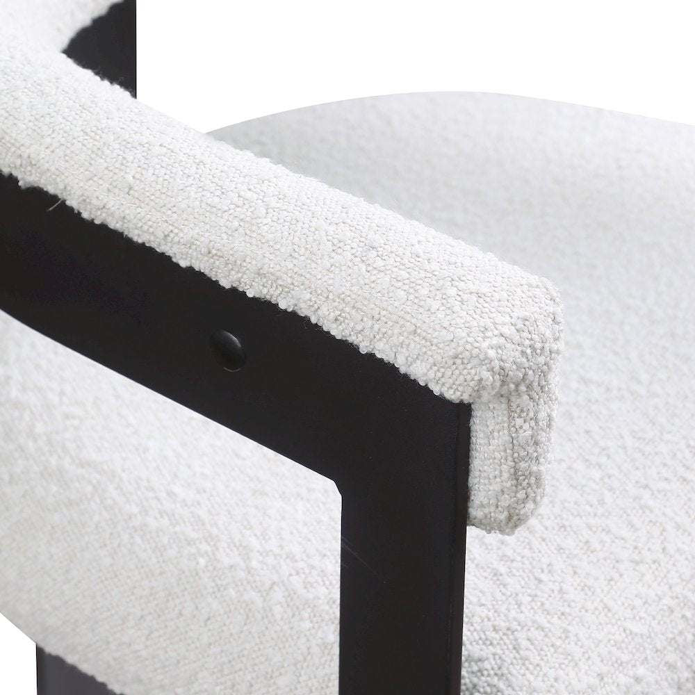 Romeo Cream Boucle Fabric Dining Chair, Set of 2