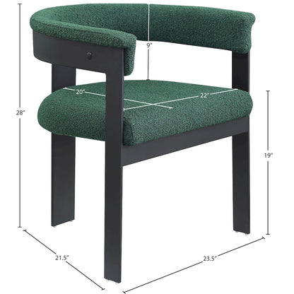 Romeo Green Boucle Fabric Dining Chair, Set of 2