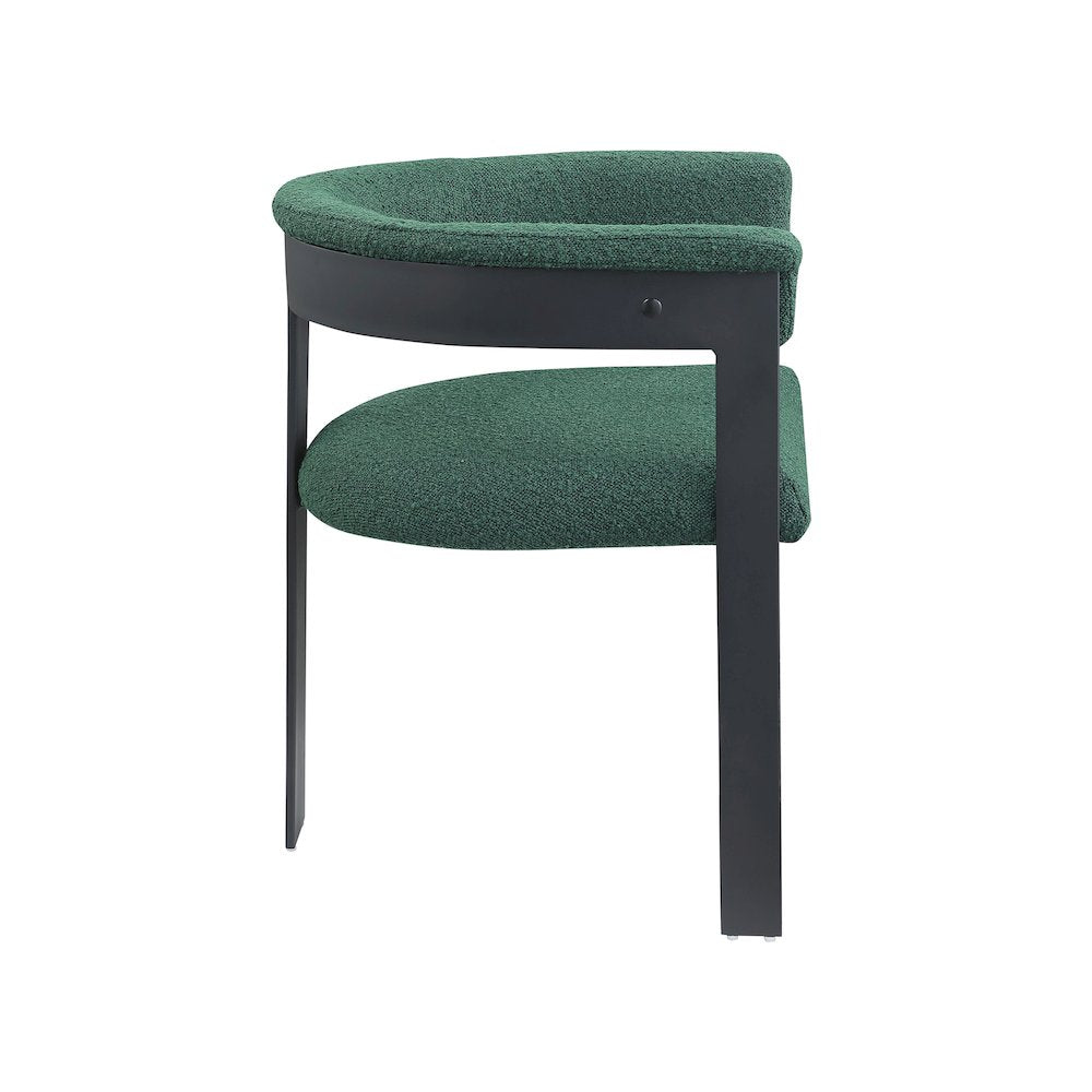 Romeo Green Boucle Fabric Dining Chair, Set of 2