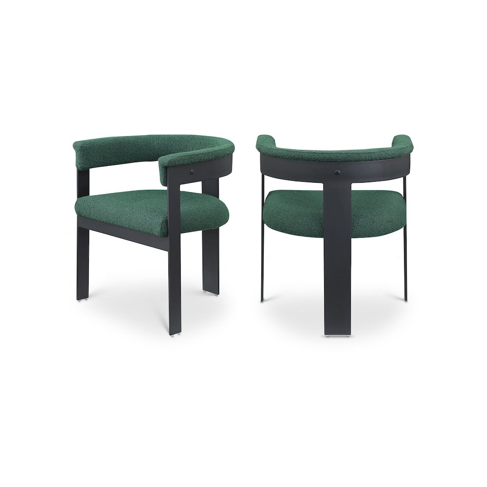 Romeo Green Boucle Fabric Dining Chair, Set of 2