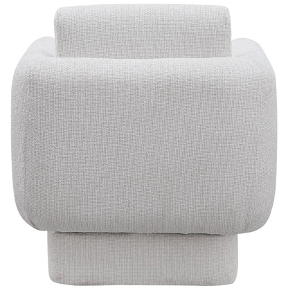 Alessandra Cream Chenille Fabric Swivel Accent Chair