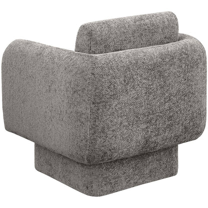 Alessandra Grey Chenille Fabric Swivel Accent Chair