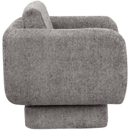 Alessandra Grey Chenille Fabric Swivel Accent Chair