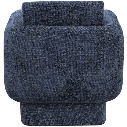 Alessandra Navy Chenille Fabric Swivel Accent Chair