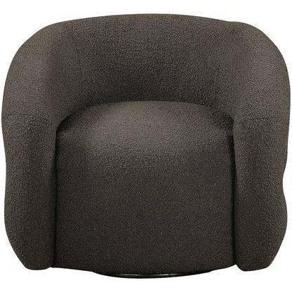 Roxbury Brown Boucle Fabric Swivel Accent Chair