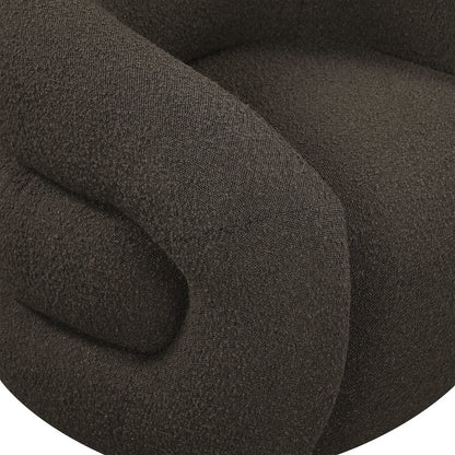 Roxbury Brown Boucle Fabric Swivel Accent Chair