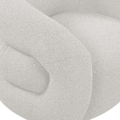 Roxbury Cream Boucle Fabric Swivel Accent Chair