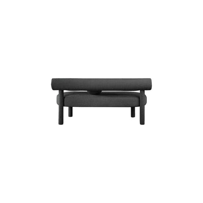 Parlor Black Boucle Fabric Bench