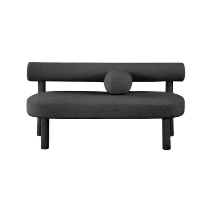 Parlor Black Boucle Fabric Bench