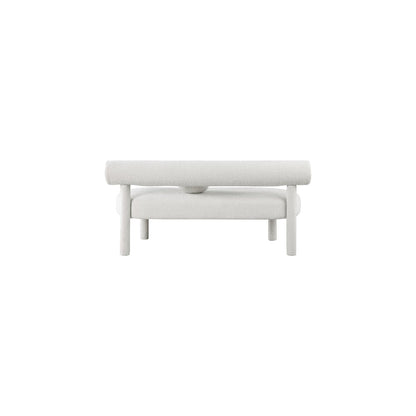 Parlor Cream Boucle Fabric Bench