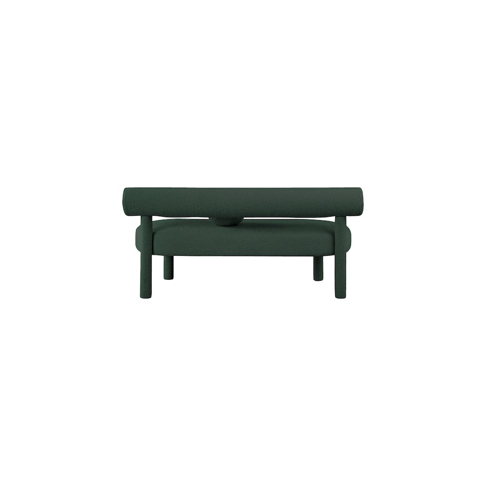 Parlor Green Boucle Fabric Bench