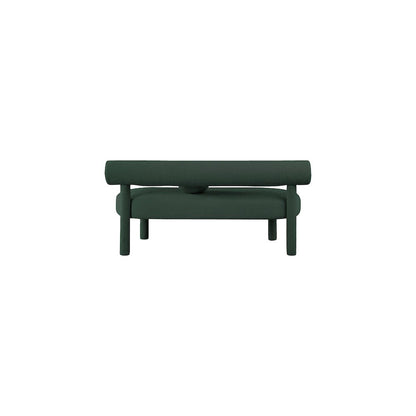 Parlor Green Boucle Fabric Bench