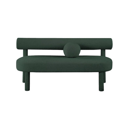 Parlor Green Boucle Fabric Bench