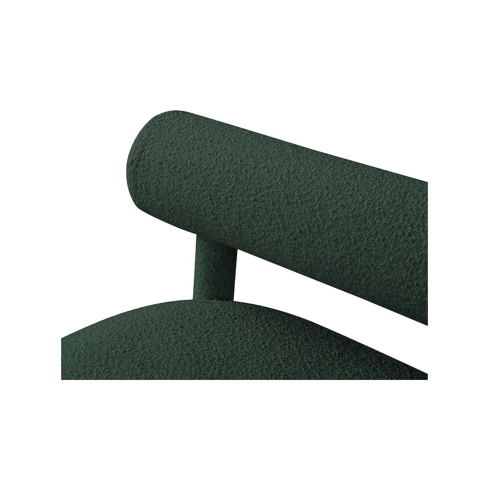 Parlor Green Boucle Fabric Bench