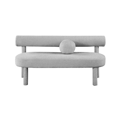 Parlor Grey Boucle Fabric Bench