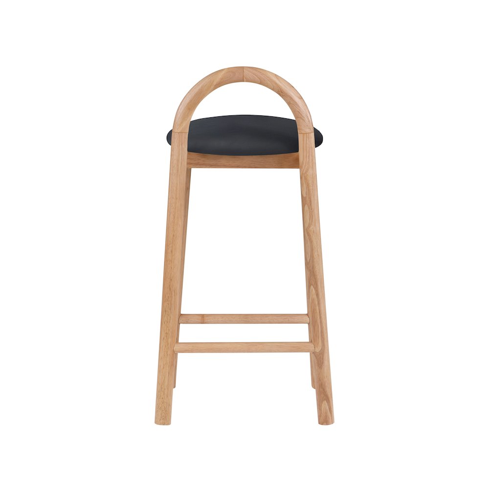 Calvin Black Vegan Leather Stool