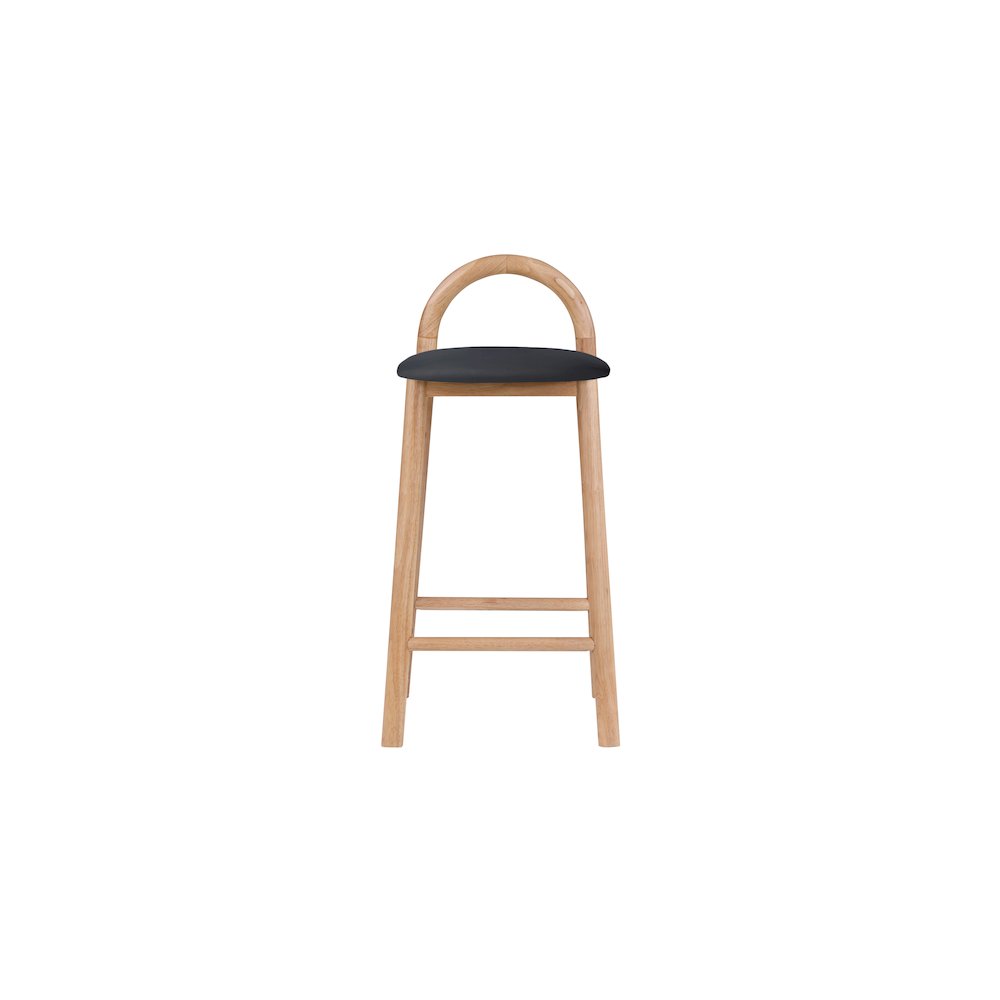 Calvin Black Vegan Leather Stool
