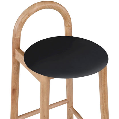 Calvin Black Vegan Leather Stool