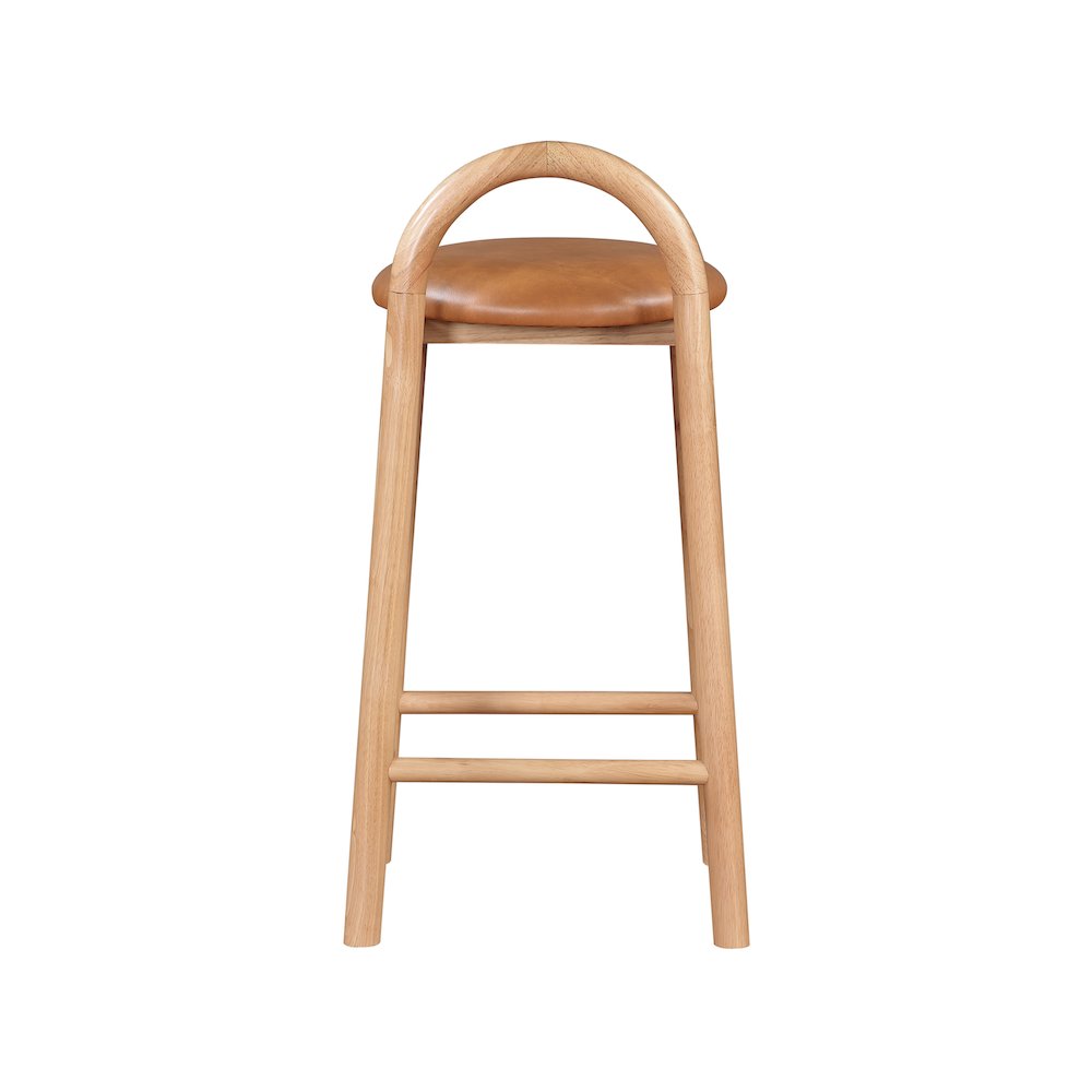 Calvin Cognac Vegan Leather Stool