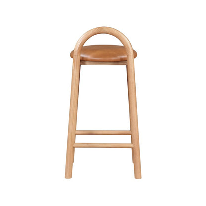 Calvin Cognac Vegan Leather Stool