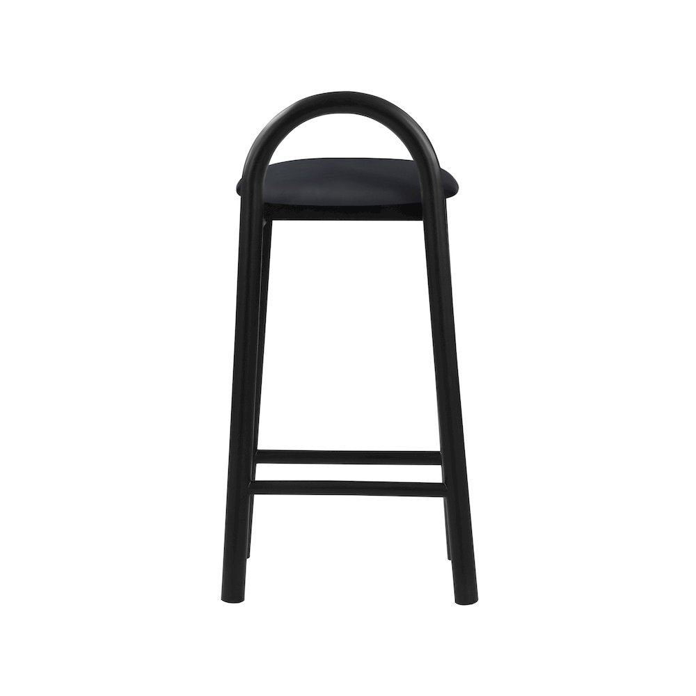 Calvin Black Vegan Leather Stool