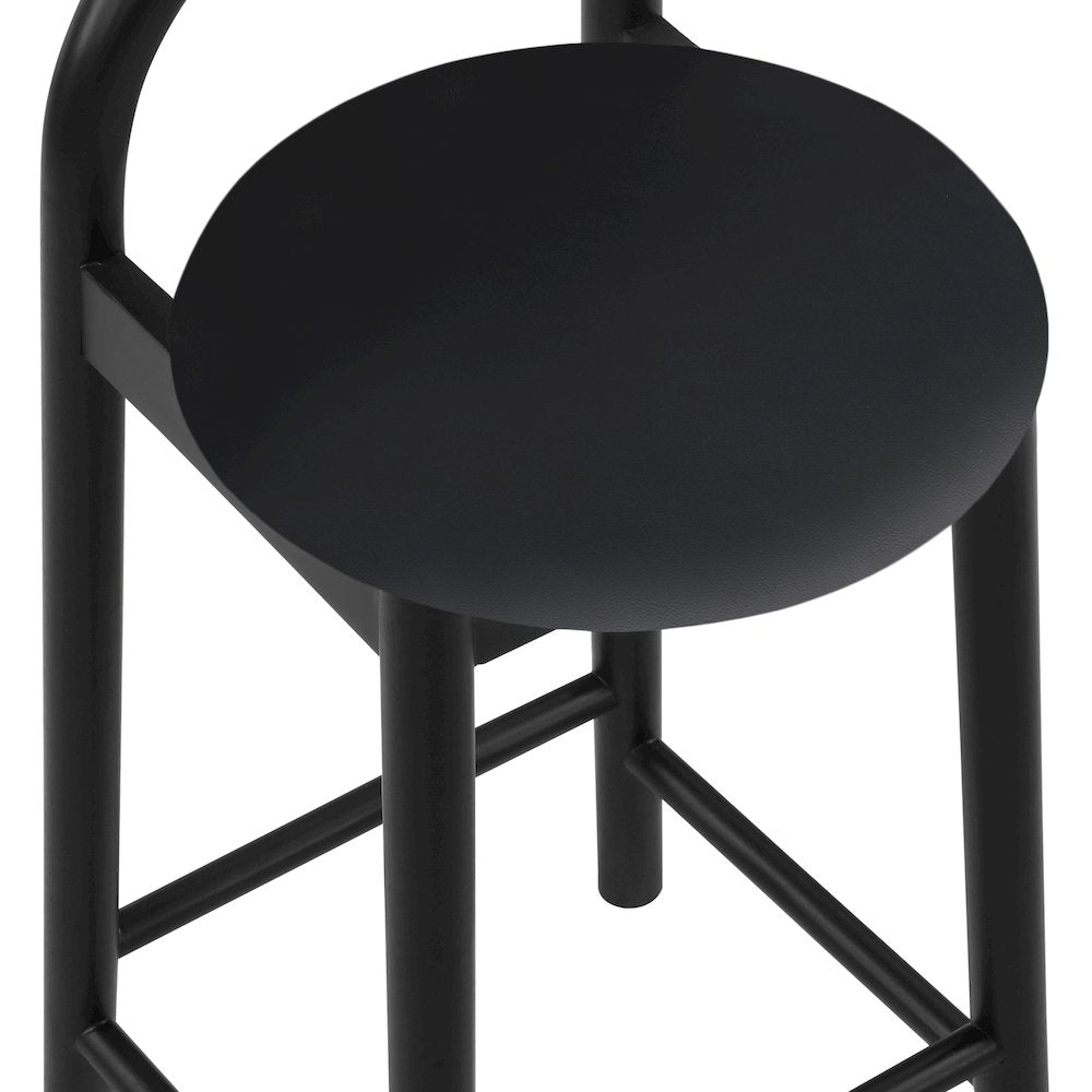 Calvin Black Vegan Leather Stool