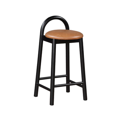 Calvin Cognac Vegan Leather Stool
