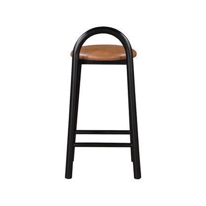 Calvin Cognac Vegan Leather Stool