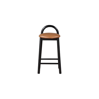 Calvin Cognac Vegan Leather Stool