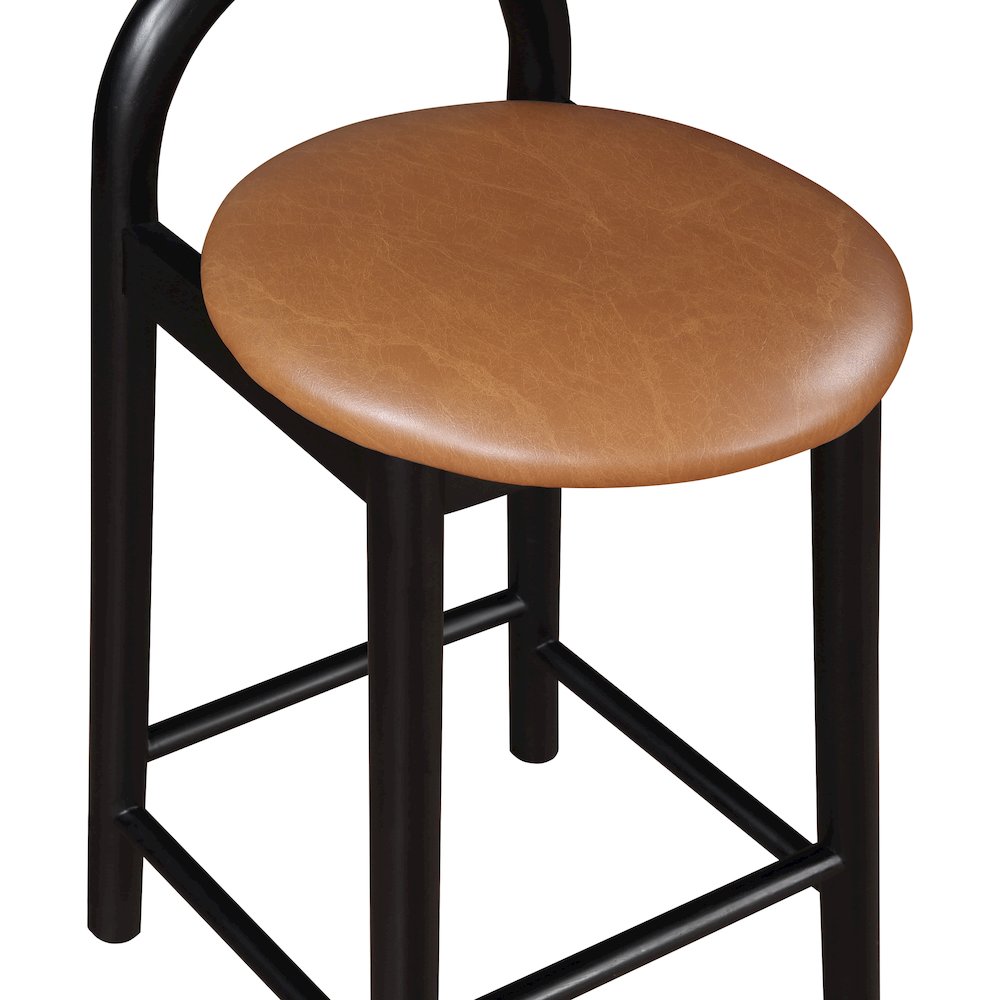 Calvin Cognac Vegan Leather Stool