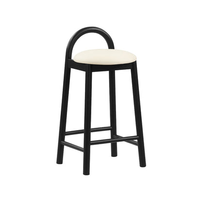 Calvin Cream Vegan Leather Stool