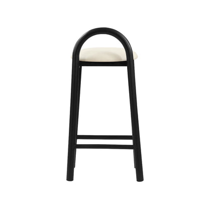 Calvin Cream Vegan Leather Stool