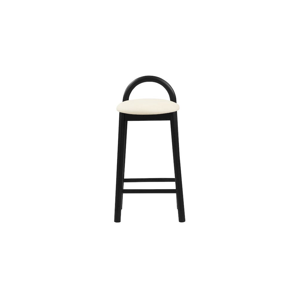 Calvin Cream Vegan Leather Stool