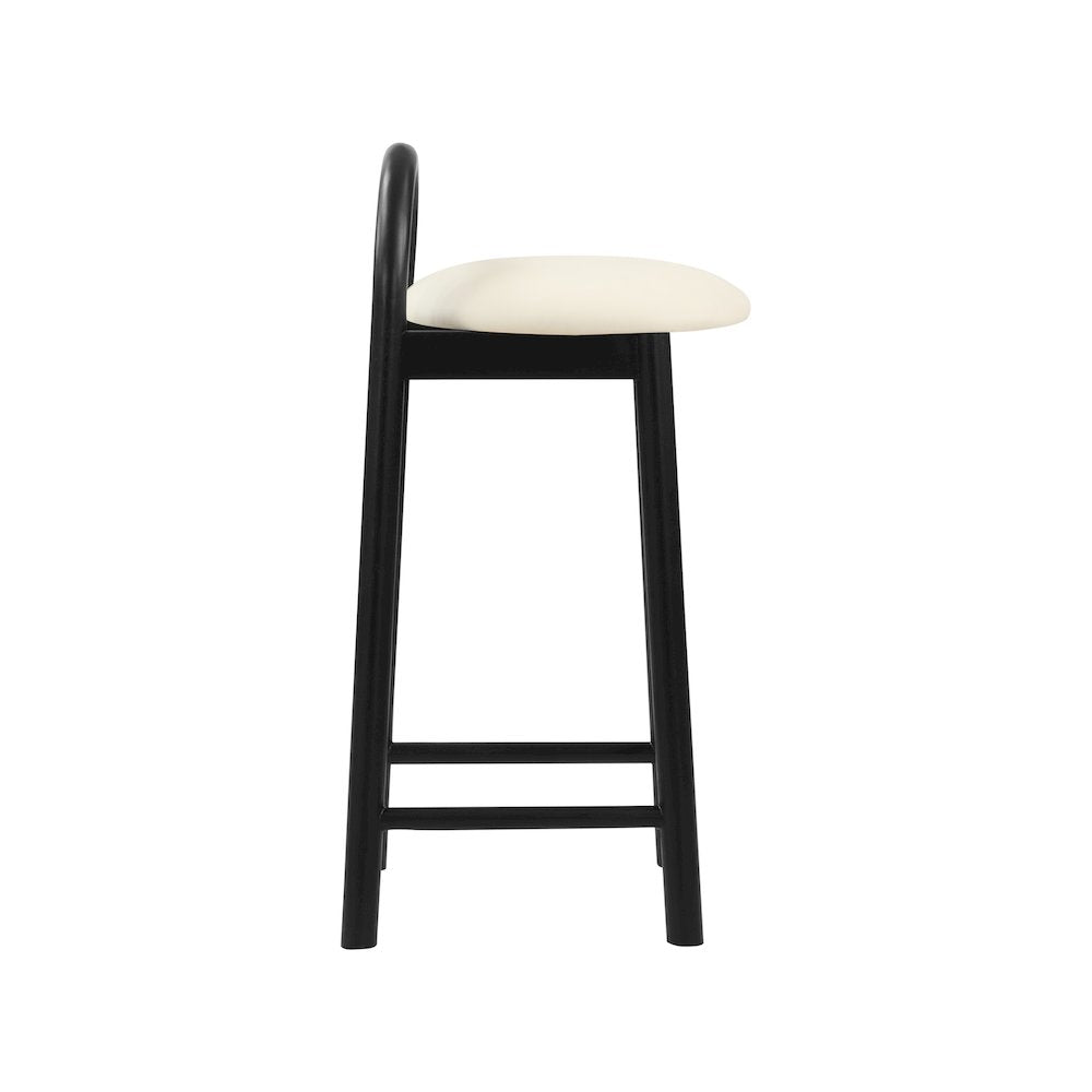 Calvin Cream Vegan Leather Stool