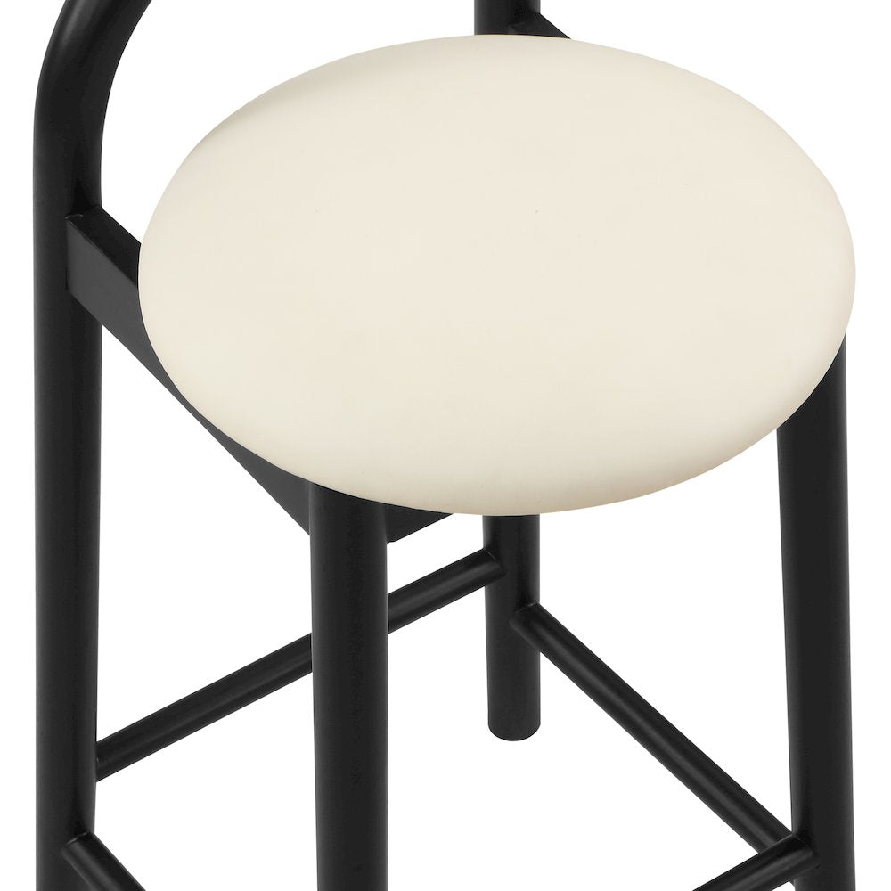 Calvin Cream Vegan Leather Stool
