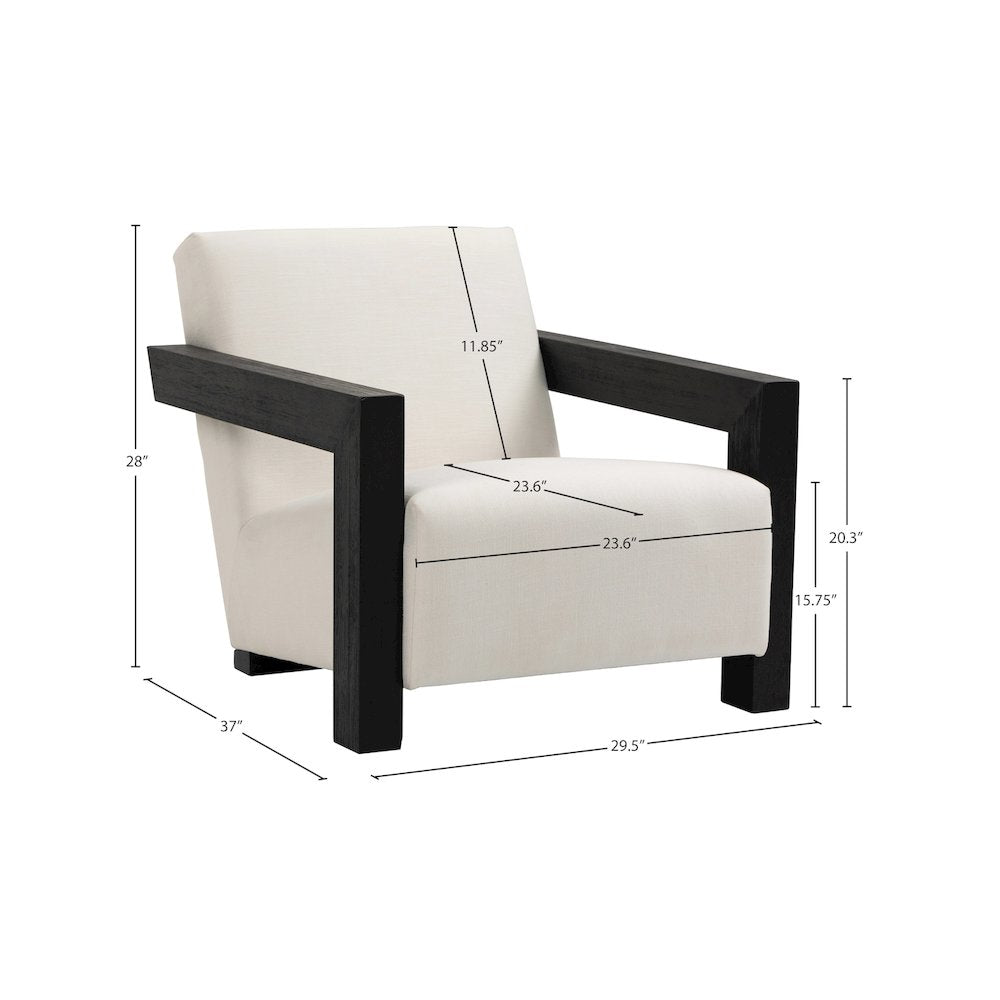 Ward Cream Linen Textured Fabric Accent Chair