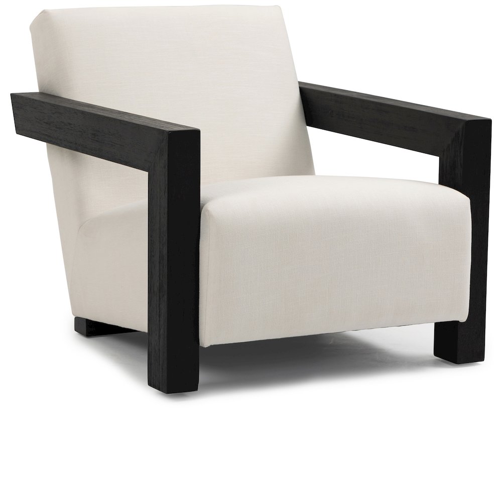 Ward Cream Linen Textured Fabric Accent Chair