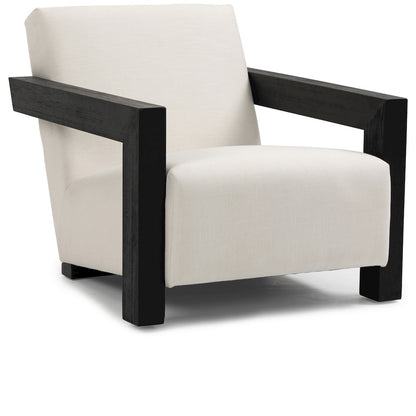 Ward Cream Linen Textured Fabric Accent Chair