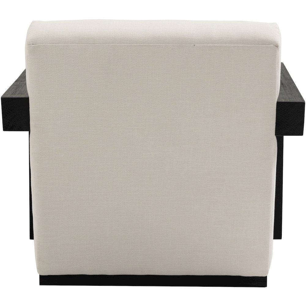 Ward Cream Linen Textured Fabric Accent Chair
