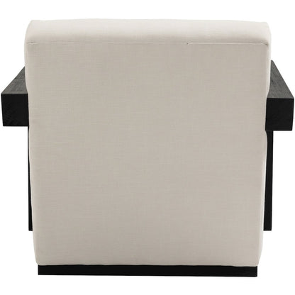 Ward Cream Linen Textured Fabric Accent Chair