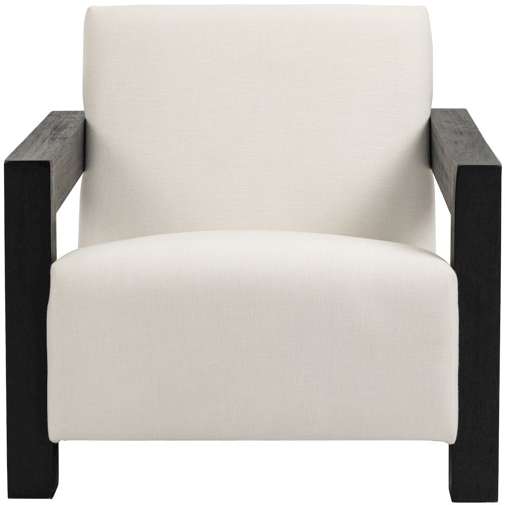 Ward Cream Linen Textured Fabric Accent Chair