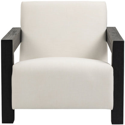 Ward Cream Linen Textured Fabric Accent Chair