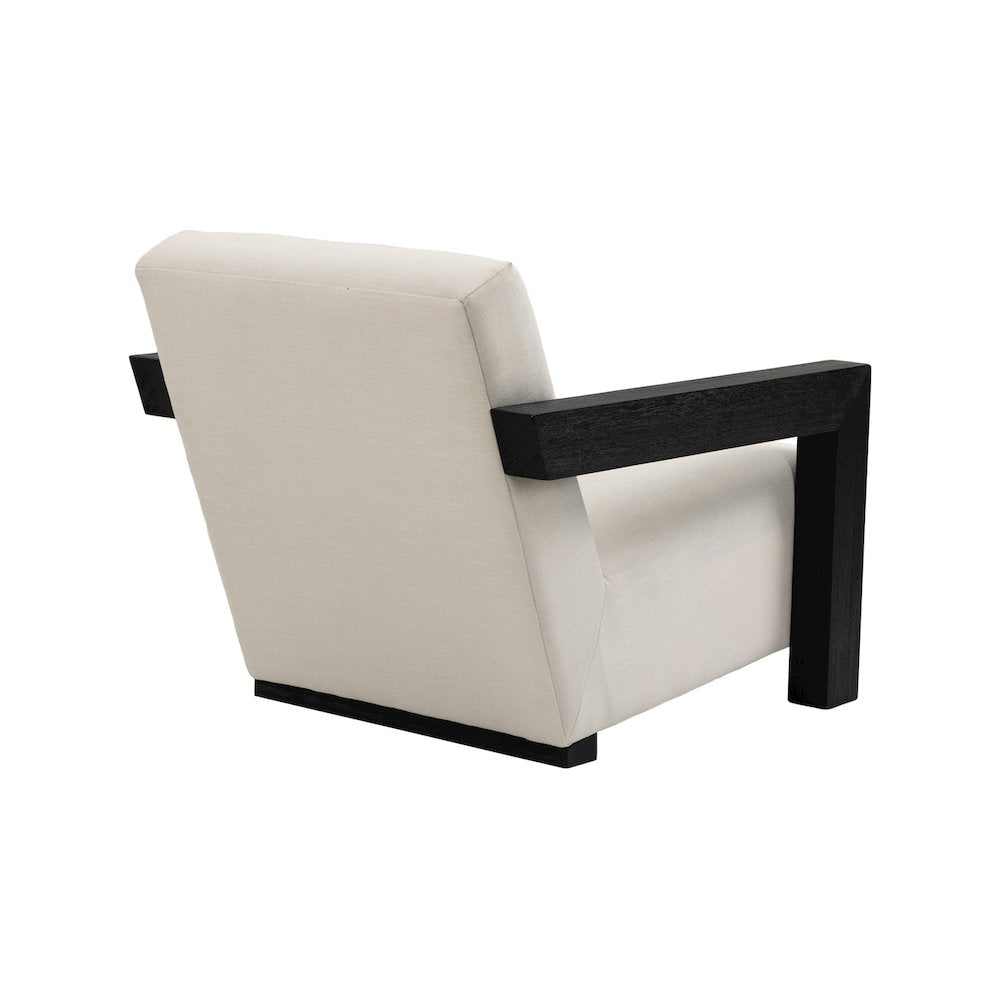 Ward Cream Linen Textured Fabric Accent Chair