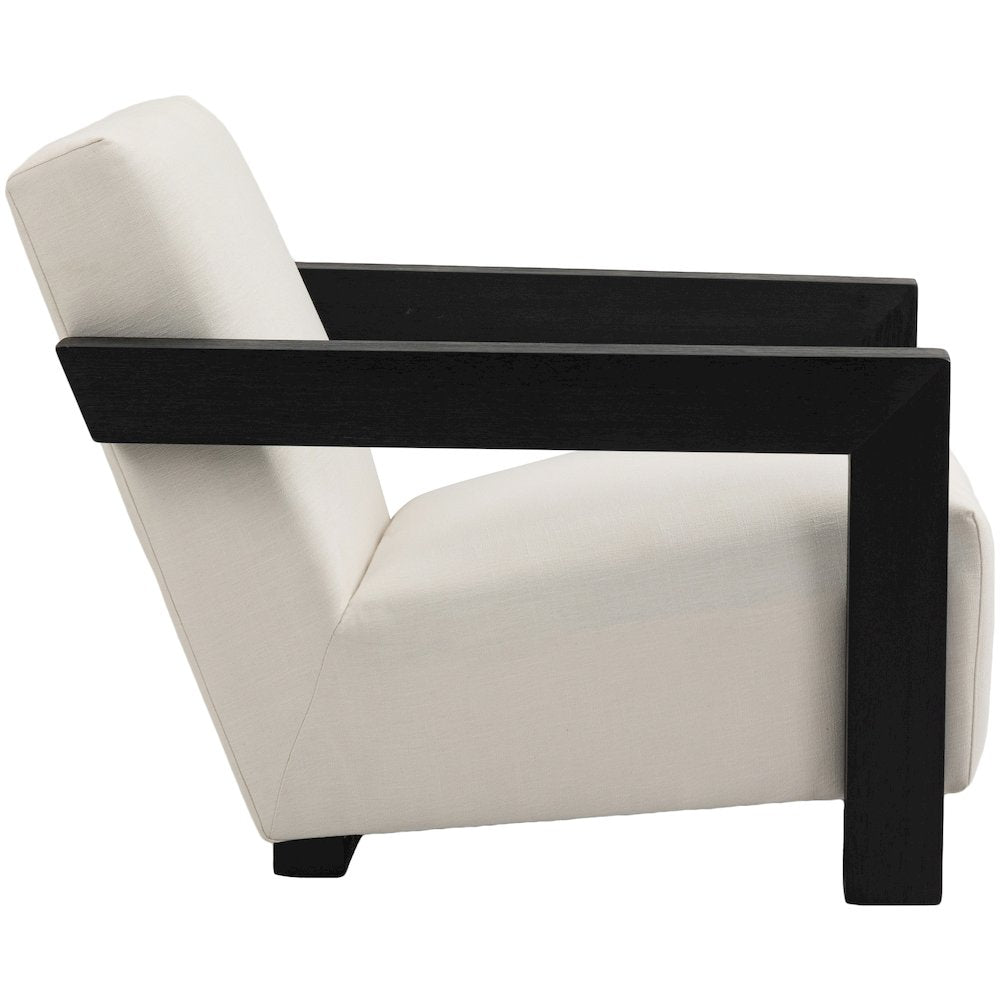 Ward Cream Linen Textured Fabric Accent Chair