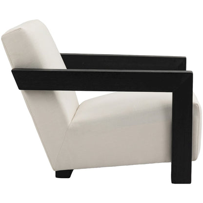 Ward Cream Linen Textured Fabric Accent Chair
